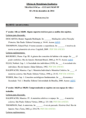 Oficina de Metodologia Qualitativa